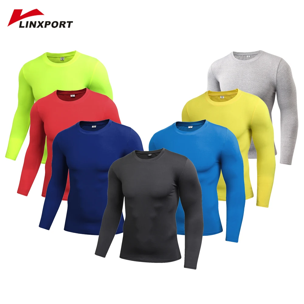 Workout Running Shirts Men Rashguard Quick Dry Sports Jersey T Shirts Homme Thermal Underwear Compression Gym Clothing Male Tops