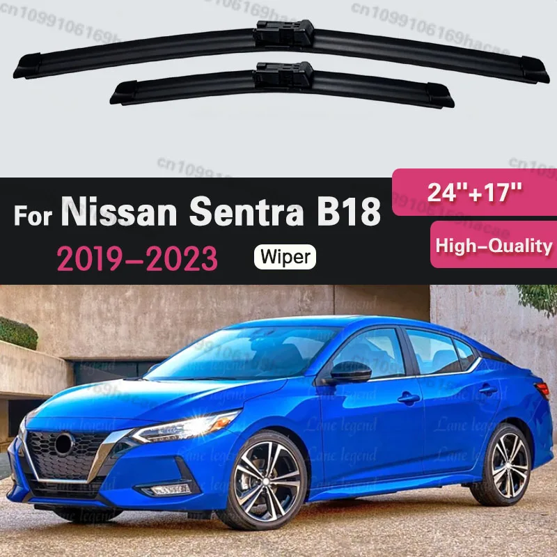 

2pcs For Nissan Sentra B18 2019 - 2023 2020 2021 2022 Front Windshield Wiper Blades Windscreen Window Accessories 24"+17"