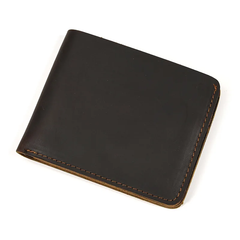 Titular do cartão de couro vintage para homens, titular do cartão, carteiras Bifold, Bifold, cartão de identificação, cartão de crédito, atacado, masculino