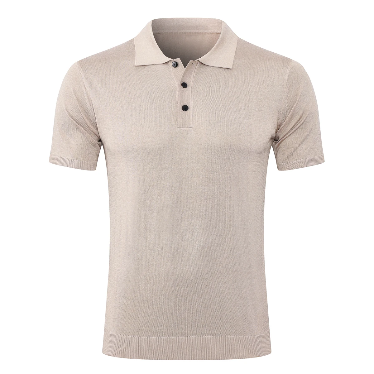 OECHSLI T-shirt Silk Polo 2025 New Thin Men\'s short Sleeve Button fashion elastic Breathable comfort high quality Big Size M-5XL