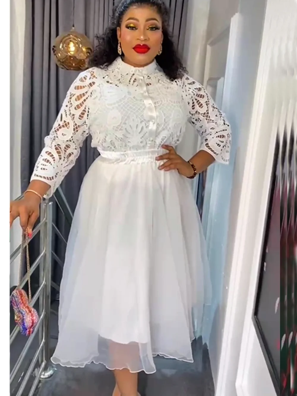 Plus Size African Party Dresses for Women 3 PCS Set Tops and Skirts Suits Elegant Turkey Wedding Gowns Ankara Lace Outfits Robe