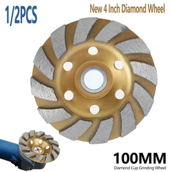 2PCS 4 Inch Diamond Grinding Wheel Disc HHS Segment Grinding Machine Concrete Granite Stone Ceramic Cutting Grinder Power Tool