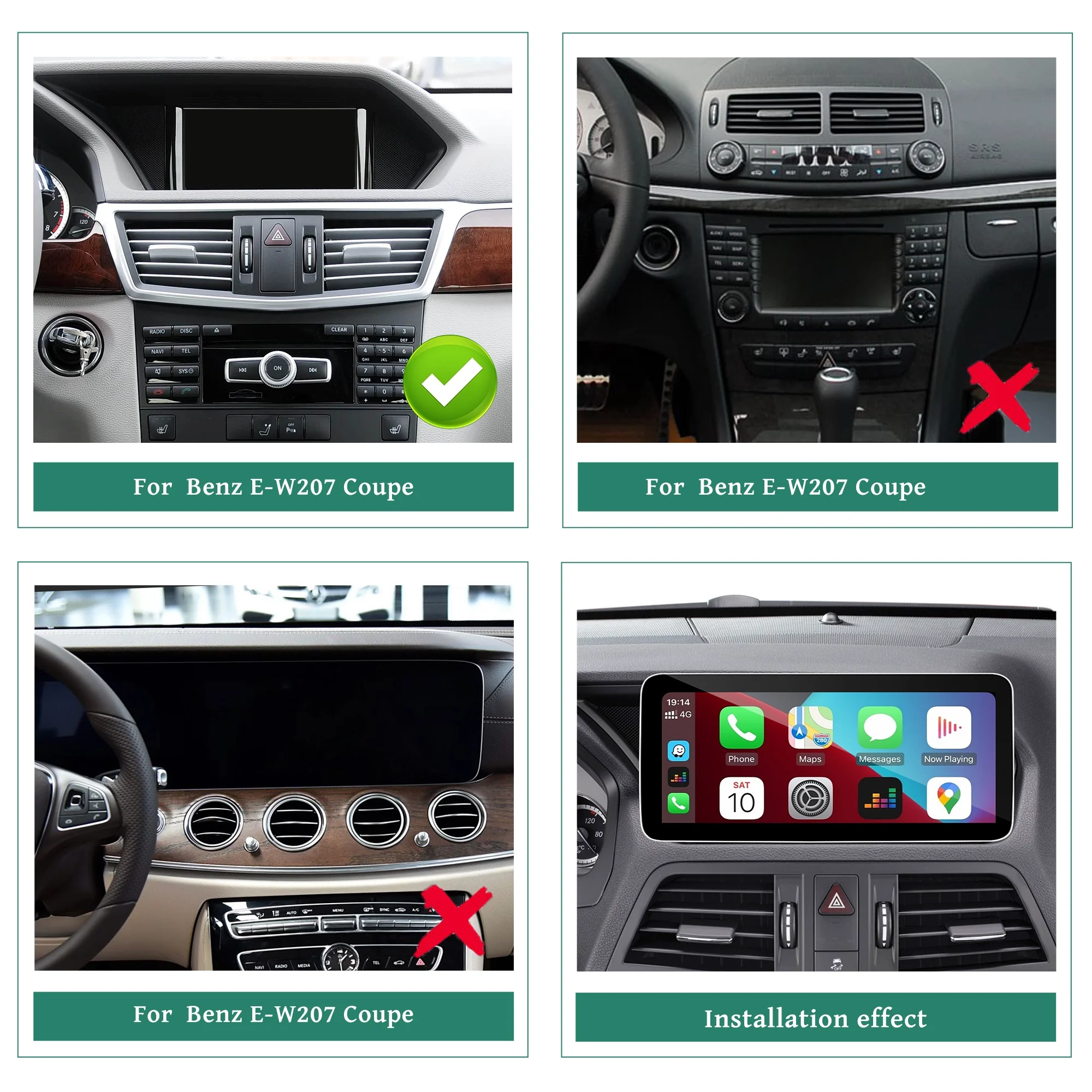 Für Mercedes E-Klasse C207 A207 W207 Radio-Upgrade 12,3' Android-Bildschirm Kabelloses Android Auto Apple CarPlay 4G Wi-Fi Navigation – Detail 1