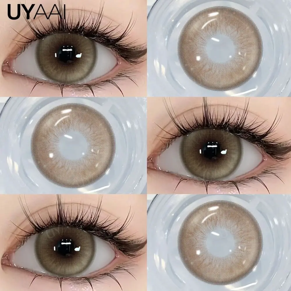 UYAAI NEUE Farbe Kontakt Augen Farbe Linsen Make-Up Natürliche Schwarze Linse Kosmetik Rosa Augen Linsen Frau Make-Up Blau Schönheit Kontakte – Detail 17