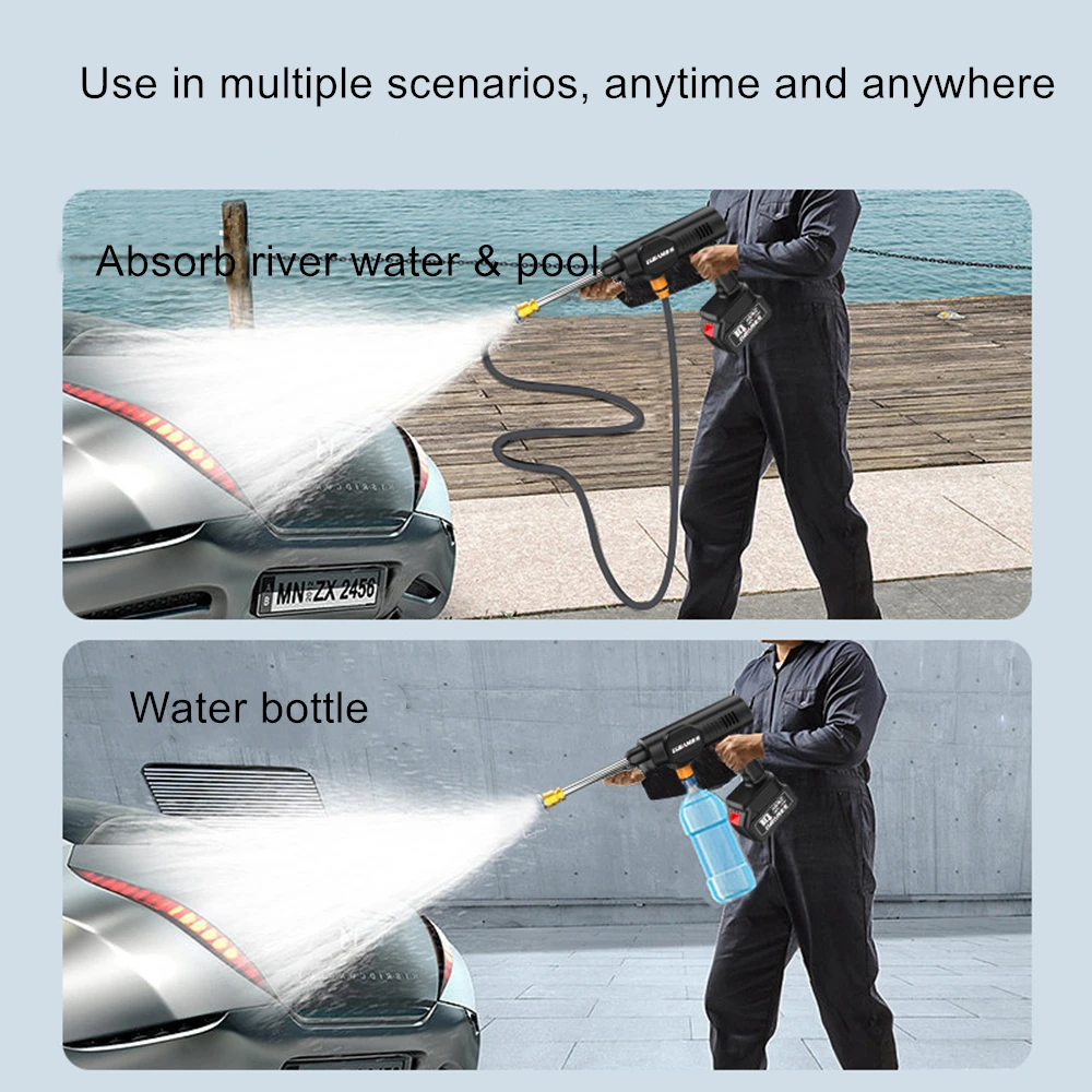 30BAR Portable Wireless High Pressure Car Wash Water Gun Spray Gun High Pressure Washer Foam Generator for Makita 18-21V Battery