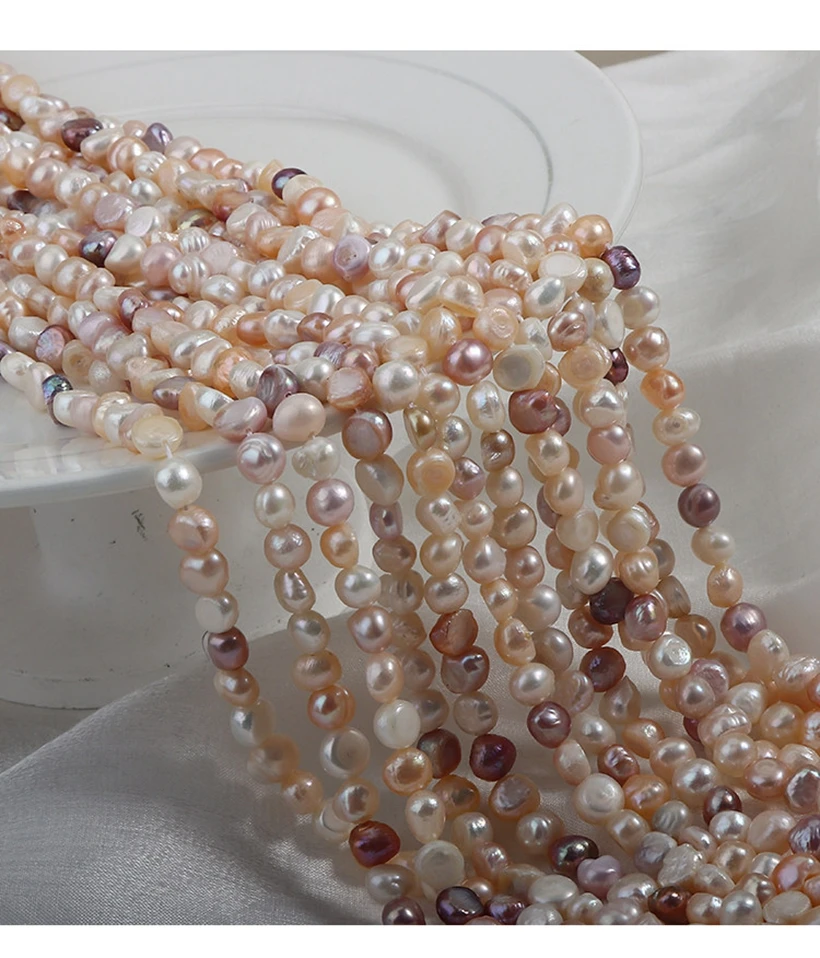 

7-8mm Purple Pink Flat Baroque Pearl Natural Freshwater Pearl Loose Beads for Jewelry Making DIY Necklace Bracelet Accessories