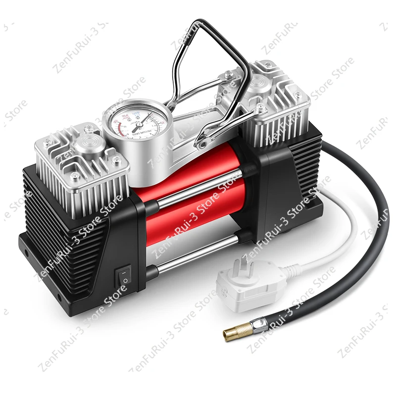 

Household Air Pump 220v Double Cylinder Car Tire Electric Pump Basketball Air Column Swimming Ring High Pressure Pump