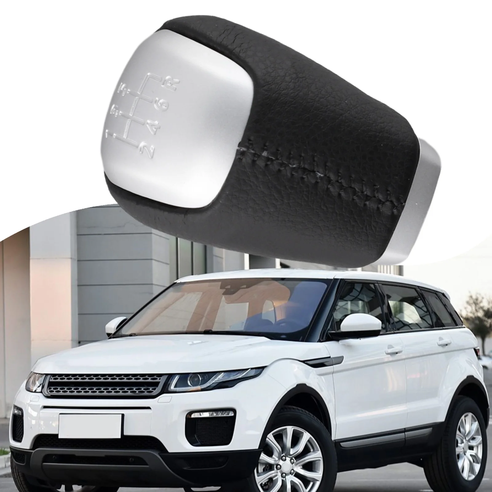 Car Manual Shift Gear Knob LR024719 LR024721 For Range Rover For Evoque 2011-18 ABS Black 6 Speed Transmission Handball No Hole