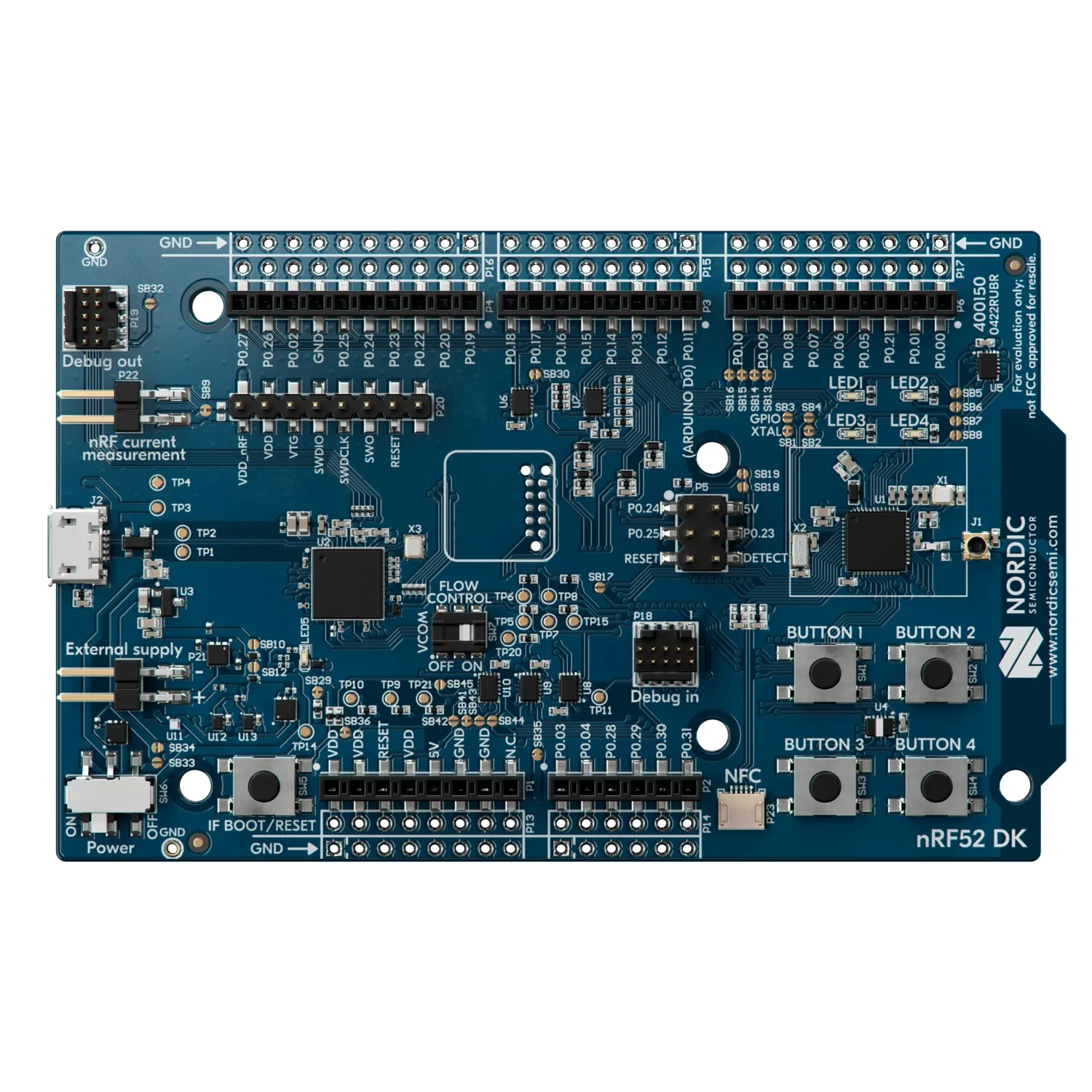 Nordic nRF52-DK Bluetooth Development Board Bluetooth Low Energy and Bluetooth Mesh Development Kit for nRF52810 nRF52832 SoCs