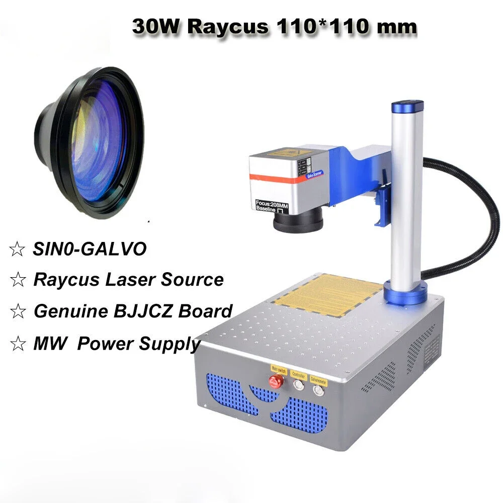 Raycus 30W Fiber Laser Marking Machine Laser Engraving Machine 110*100mm Metal Steel Marking Foldable
