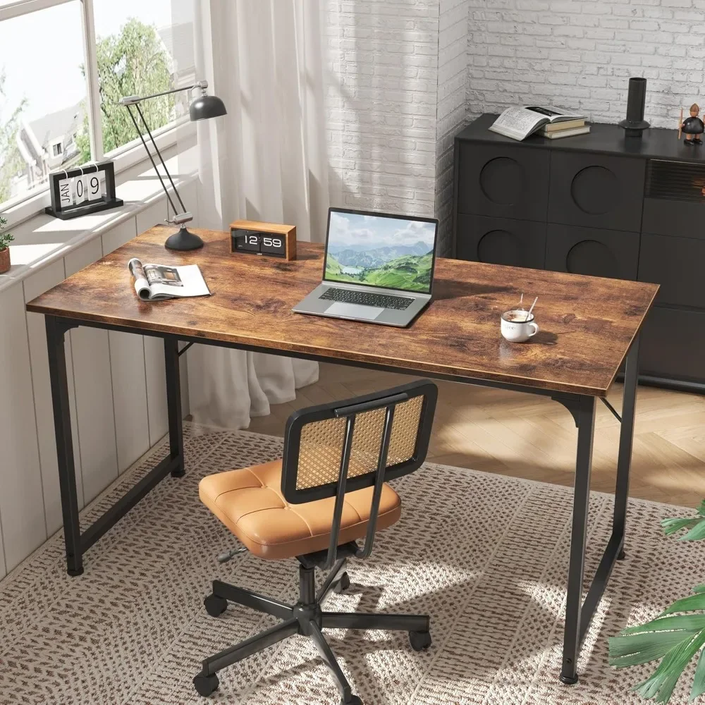 Computer Desk, 55 Inch Office Desk, Gaming Desk with Storage, Writing Desk Work Desk for Home Office