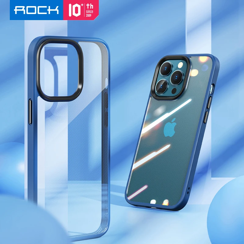 For iPhone 14 Pro Max ROCK Transparent Clear PC TPU Back Cover Anti-Scratch Ultra Hybrid for iPhone 15 Pro Max 14 Plus чехол