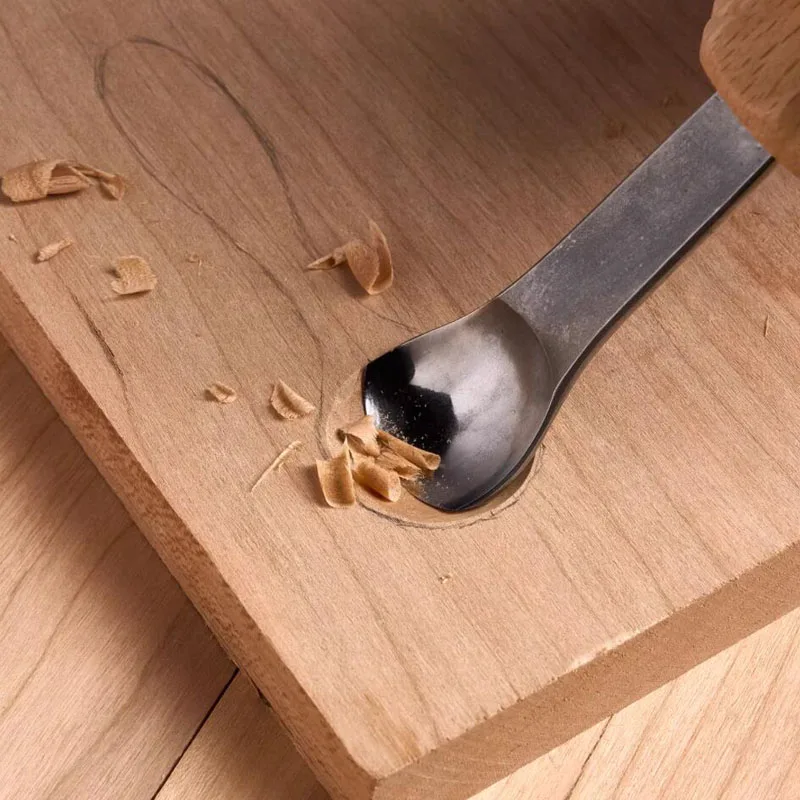 High Carbon Steel Curved Blade Spoon Carving Tool - Wood Carving Chisel