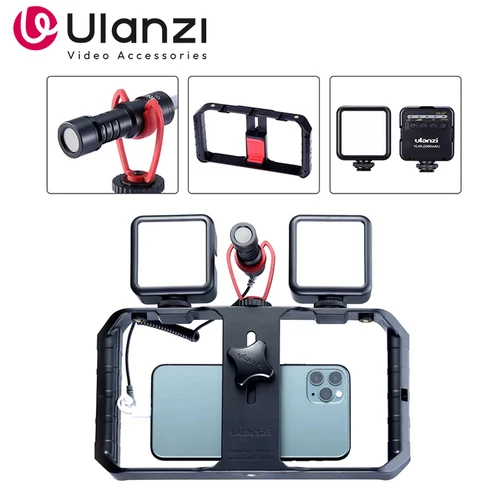Imagen 1 del producto Ulanzi Smartphone Cage Filmmaking Case pequeño U Rig Hand Grip teléfono Video estabilizador con soporte en frío para iPhone 13 14 15 Android
