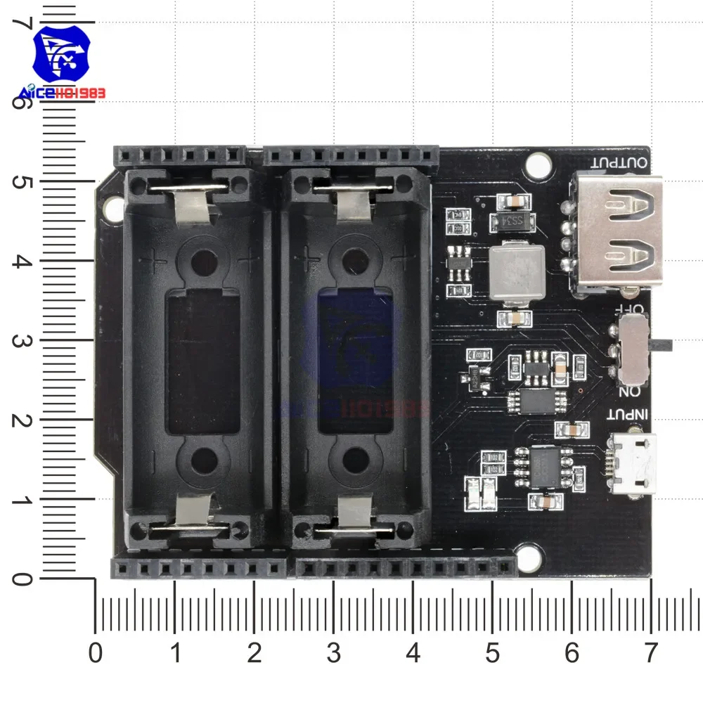 ESP8266 ESP32 Power Supply Rechargeable Dual 16340 Lithium Battery Charger Shield Module for Arduino  R3 Board Power Bank