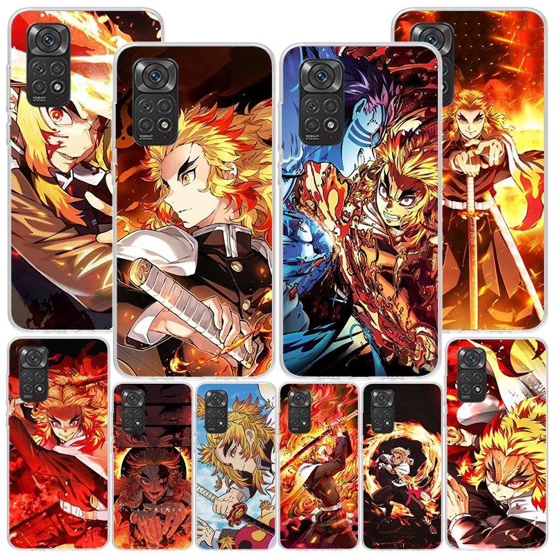 Demon Slayer Rengoku Kyoujurou Phnoe Case for Xiaomi Redmi Note 12 11S 11E 11 10S 10 Pro Plus 9 9S 11T 9T 8 8T 7 Global Unique C