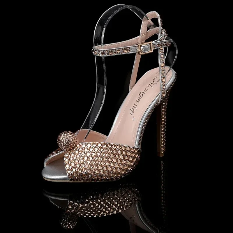 Maogu Women Sandals Fashion High Quality Wedding Shoes Women New Pearls Studs Luxury Peep Toe High Heels Buckle Woman Sandal 43