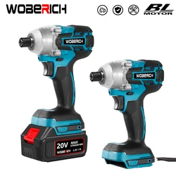 WOBERICH Brushless Screwdriver Drill Cordless Electric Impact Wrench 1/4 Square Drive Wrench Power Tool For Makita Battery