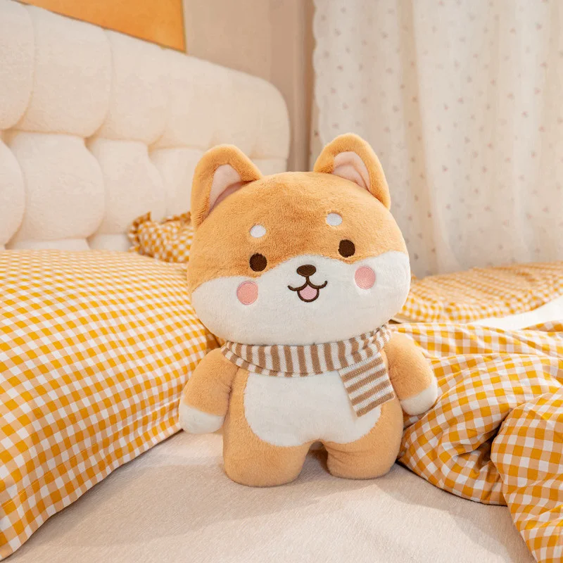 

25/35CM Kawaii Shiba Inu Throw Pillow Plush Toy Super Soft Sleeping Cushion Cute Corgi Dog Doll Brown Grey Festival Gift Birthda