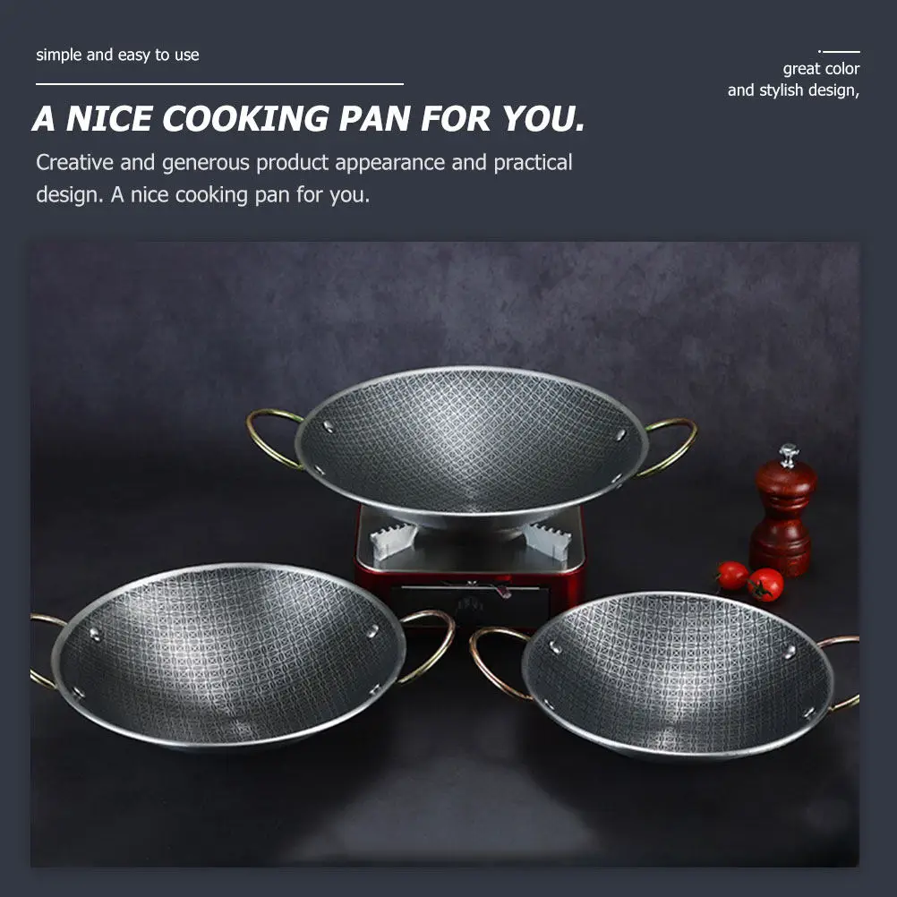 Paellera de Acero Inoxidable con Doble Asa, Olla para Cocinar en Casa, Fácil de Usar y Limpiar, Paellera, Olla Caliente para Cocina