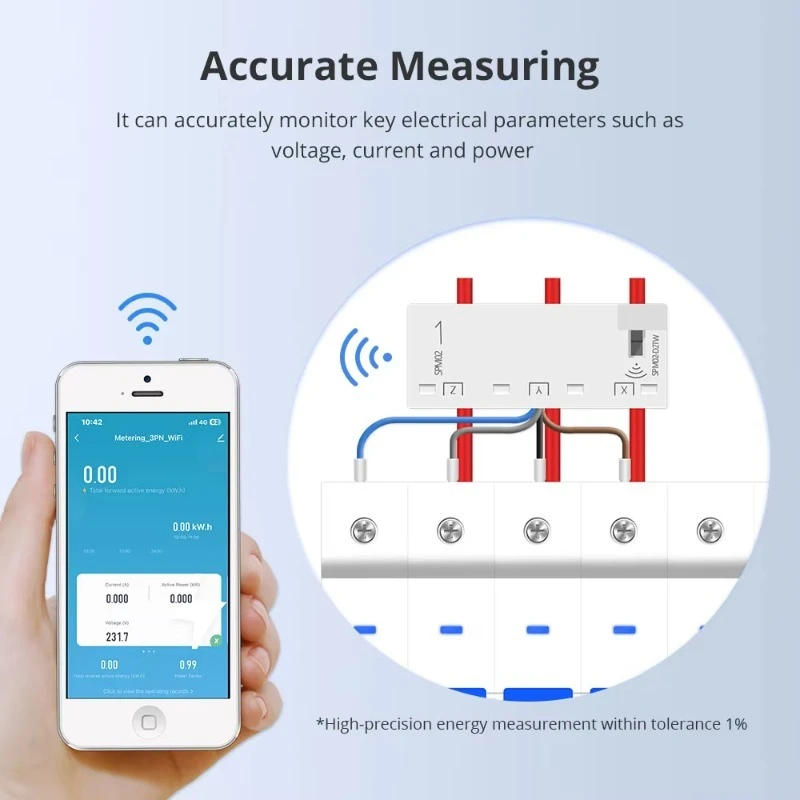 WiFi 3-Phase Electric Energy Meter 63A Smart Power Consumption Monitor Sensor Smart Life App Control Power