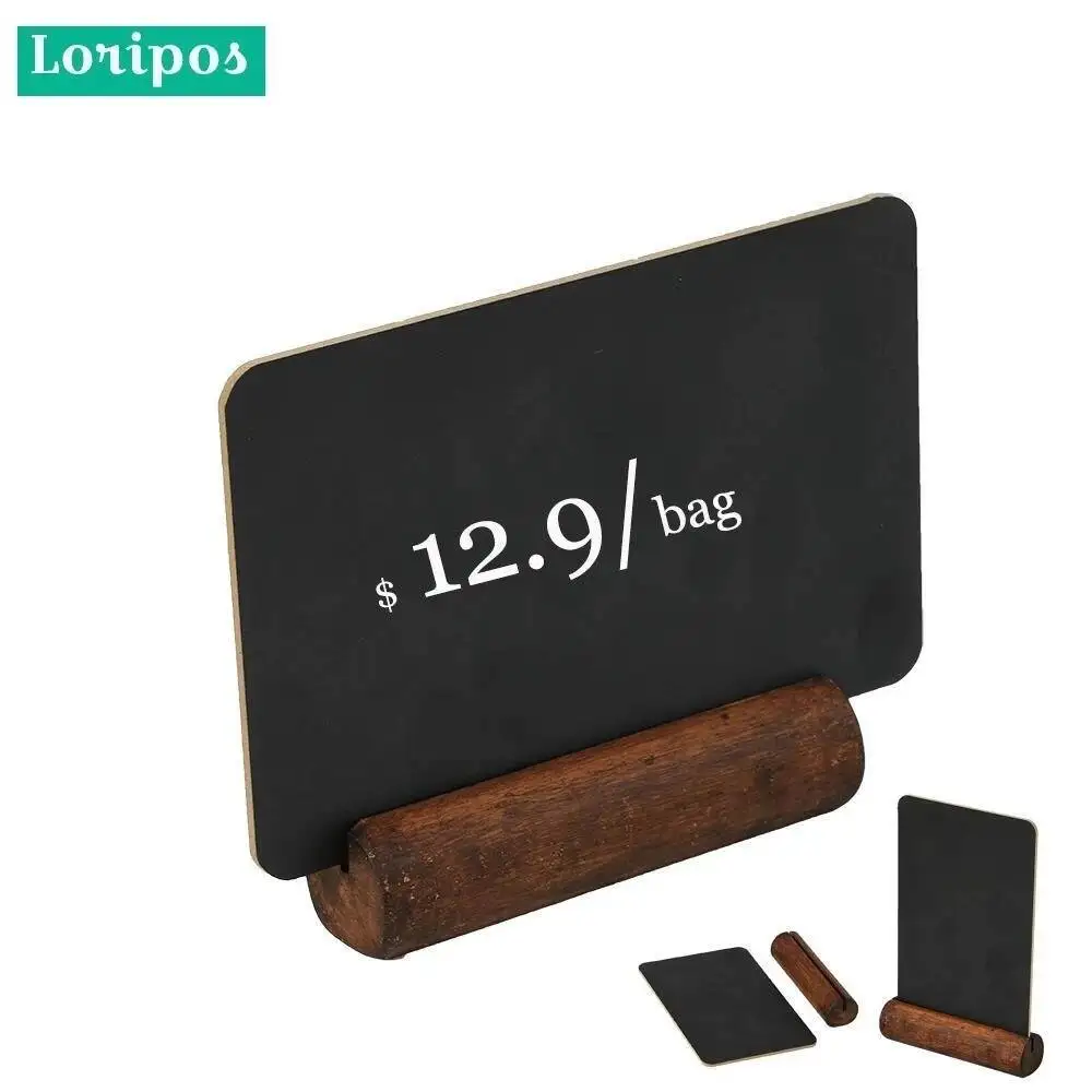 Suporte de menu de madeira preta, 2 peças, quadro de quadro, etiqueta de quadro de mesa, placa de sinal de boas-vindas, suporte de exibição de etiqueta de preço manuscrita