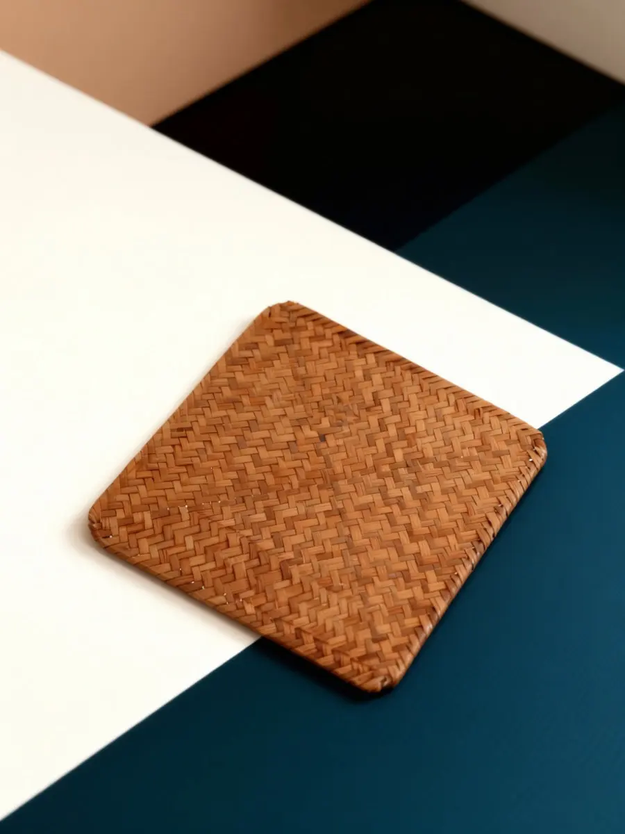 Seagrass Placemat 20x20 Cm Retro Woven Non Slip Heat Insulation Table Mat Coffee Mug Cup Pad Dining Kitchen Drink Mug Pad