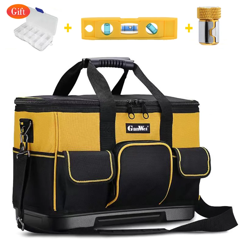 GanWei 2022 Upgrade Tool Bag 1680D Oxford Waterproof Large Capacity Storage Bag Electrician Woodworking Multifunction Toolkit