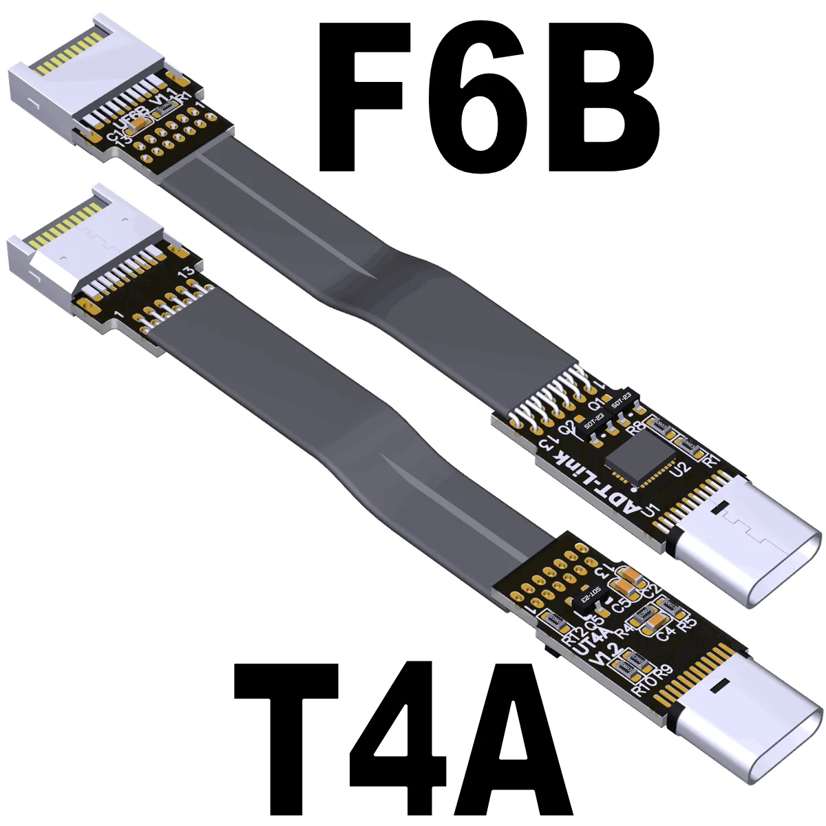 Type-C to Type-E Male Flat Extension Cable USB 3.1 Gen1 5Gbps Fold 90 with PCI Baffle for ITX/ATX Motherboard A4 Chassis