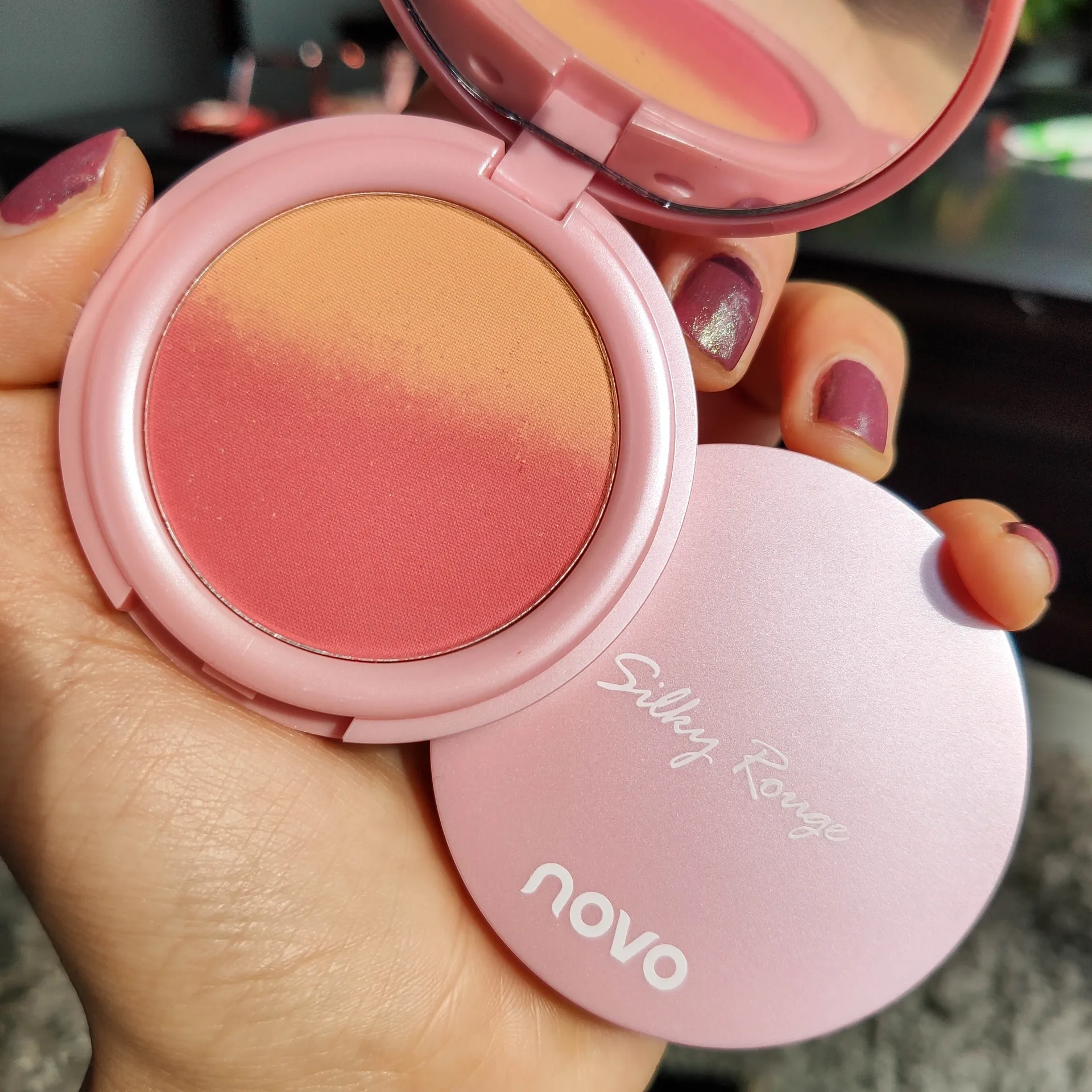 

NOVO Gradient Matte Blush Portable Natural Blush Palette Peach Pink Red Rouge Cheek Long-lasting Nude Face Makeup Cosmetics