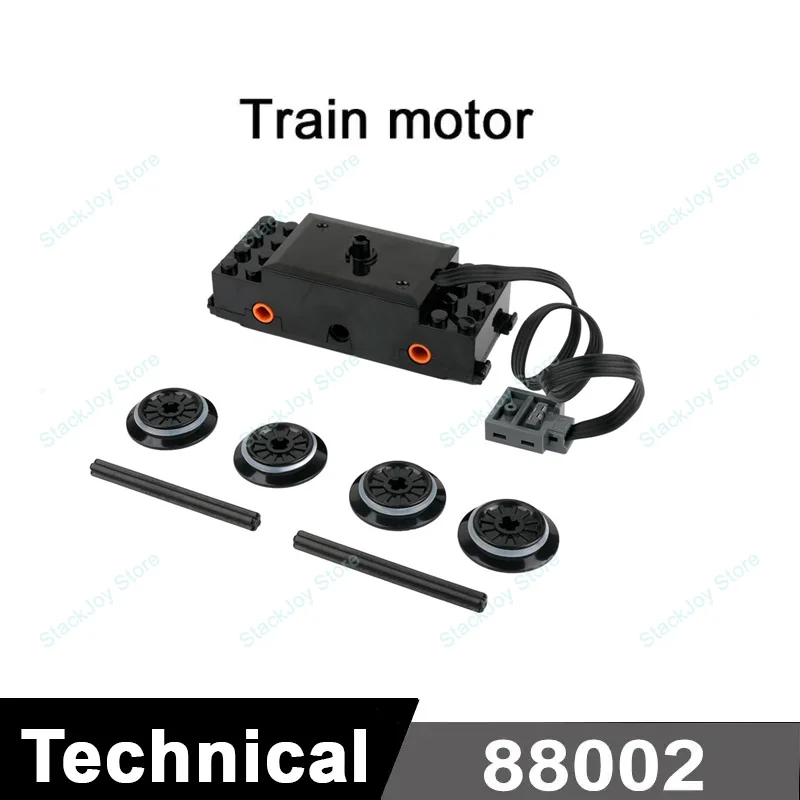 MOC Zugmotor-Kit Servo, Batteriekasten, IR-Fernbedienung, LED-Leuchten, Leistungsfunktionen, Teile für intelligente technische Bausteine-Kreationen