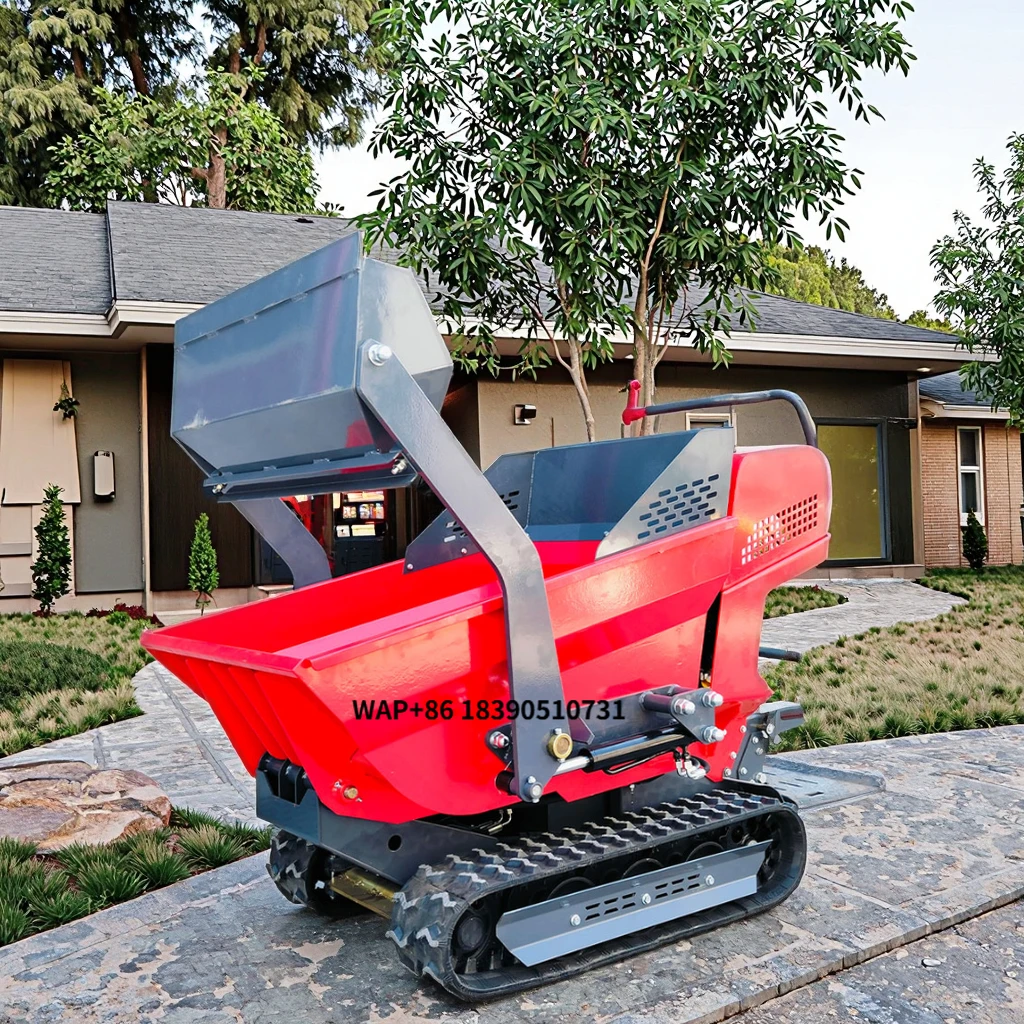 

VOLNOS Low Price Crawler Drive Mini Crawler Rubber Track Dumper Tracked Barrow with Shovel 500kg Payload