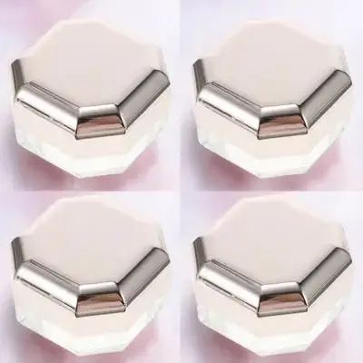 

4pcs Pink Loose Powder Durable Safe Simple Design Reusable Mix Makeup Loose Powder Box Travel Camping Storage Box