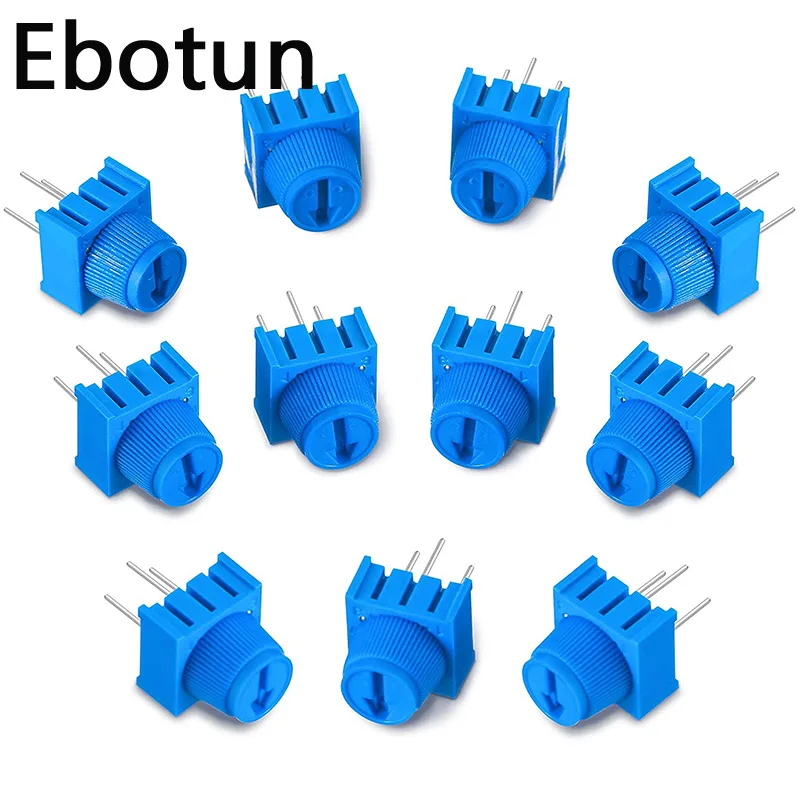 10PCS/LOT 3386P resistor 1K 2K 5K 10K 20K 50K 102 202 502 103 203 503  ohm 3386 Trim Pot Trimmer Potentiometer with Knob