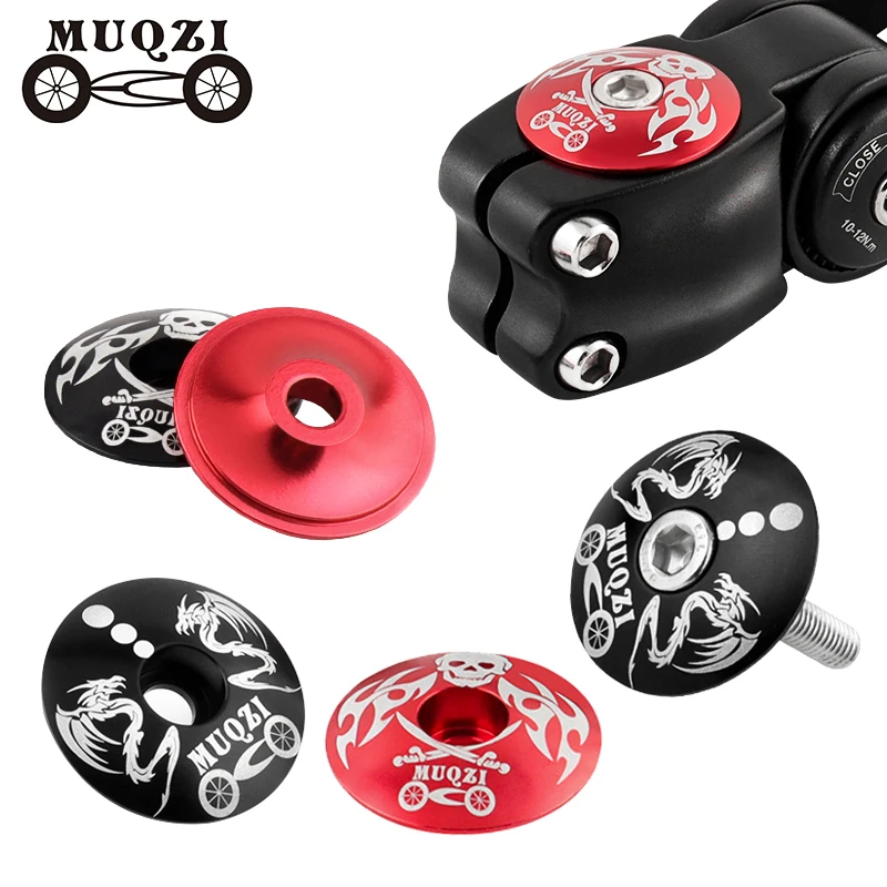 MUQZI Headset Top Cap With Bolts 1-1/8 Bike Stem Top Cap Mountain Road Bike Headset Aluminum Cover