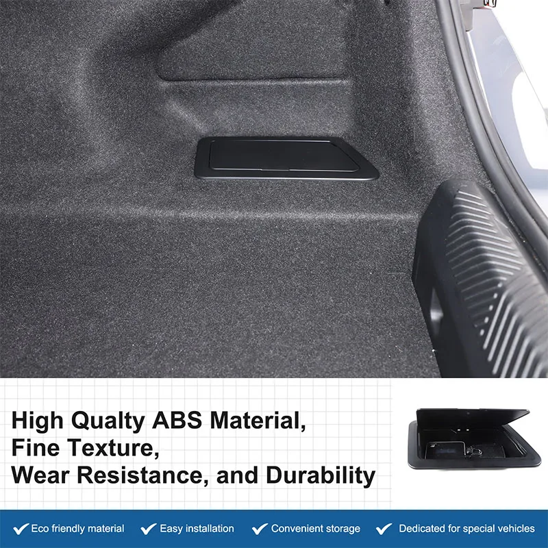 

1piece set ABS black For BMW 5 Series G60 2024+ car trunk side storage box organizer Car interior modification accessories