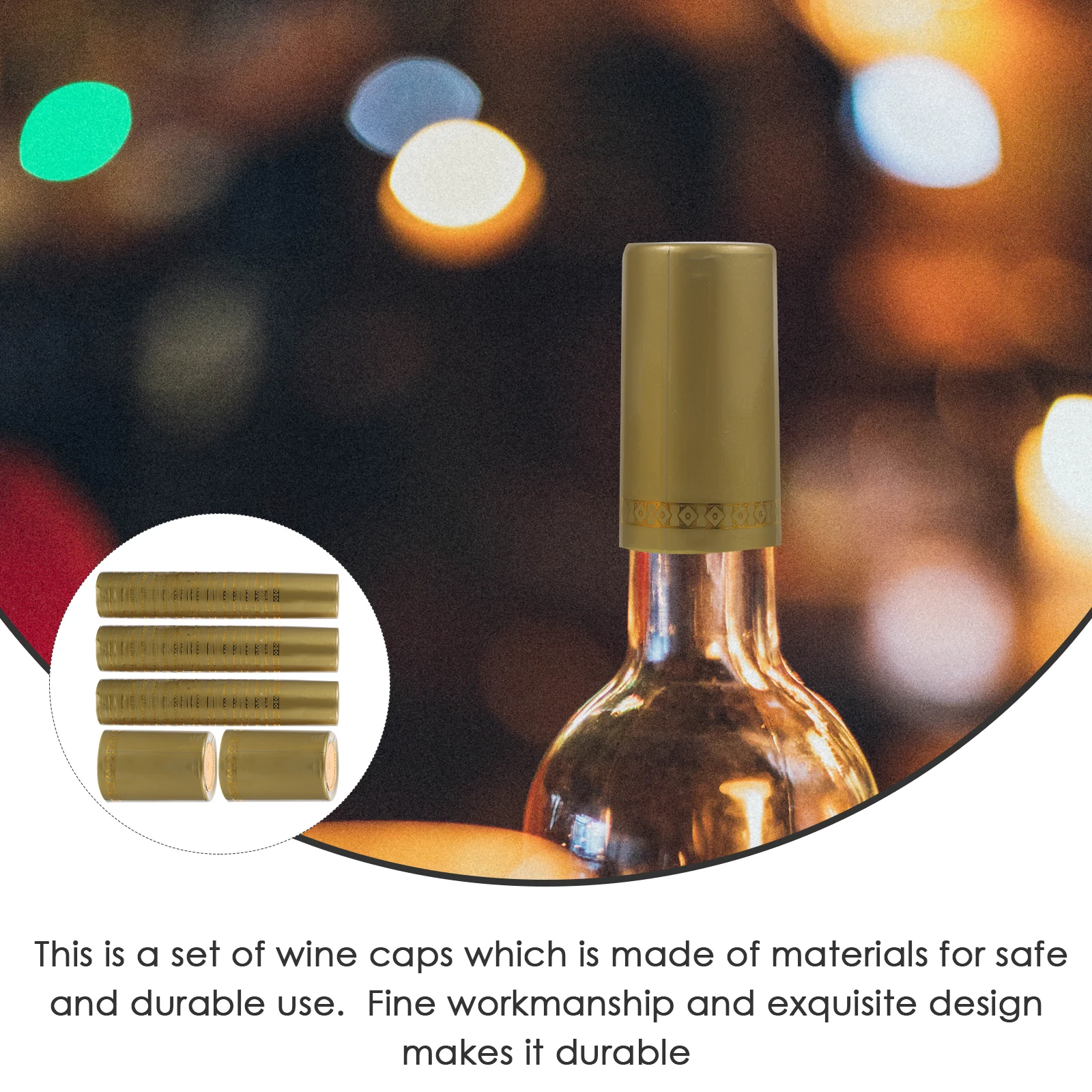 

100Pcs Wine Bottle Heat Shrinkable Cap PP Material Exquisite Design for Wine Tasting Events Heat Shrink Cap