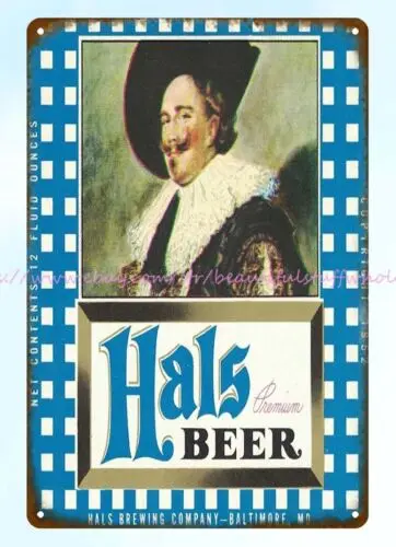 outdoor s 1950s Hals Premium Beer Hals Brewing Co Baltimore MD metal tin sign