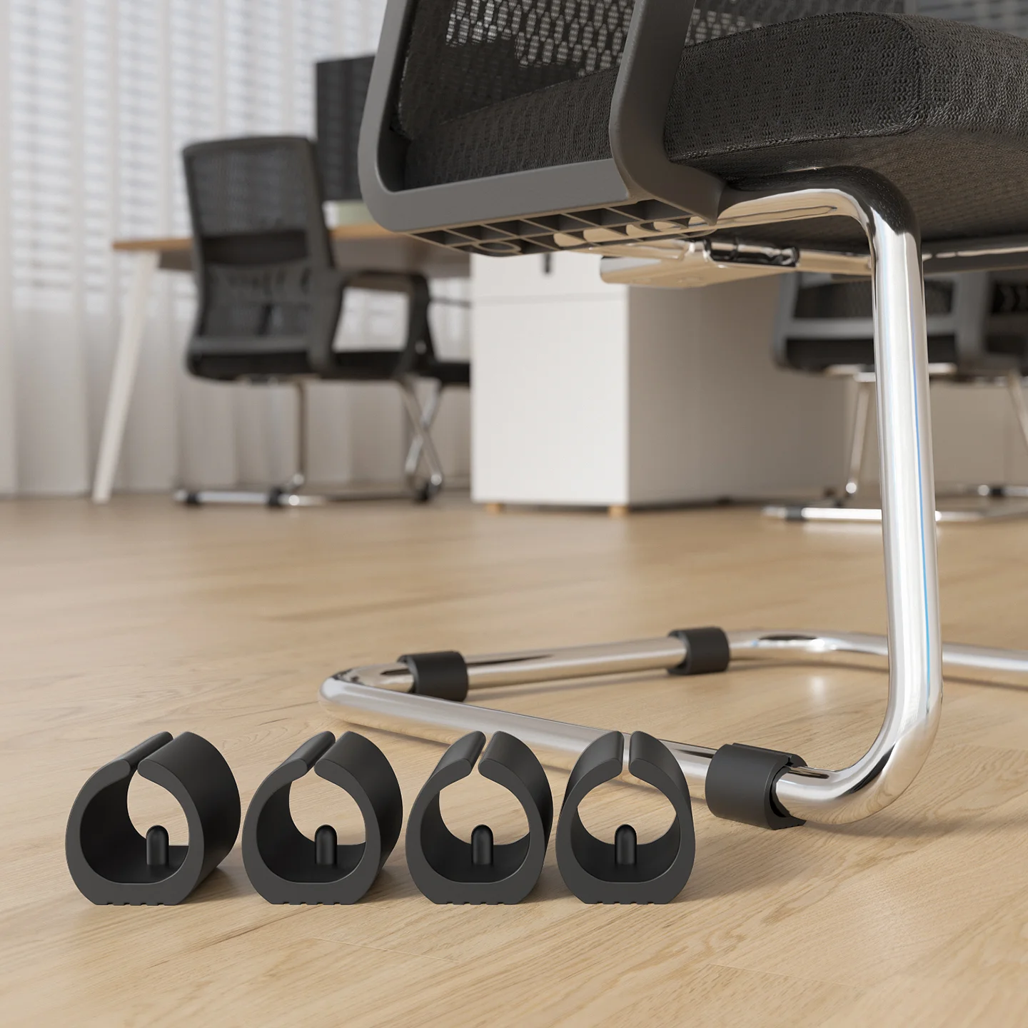 Universal Silicone Chair Leg Covers: Anti-Slip Wear-Resistant Floor Protectors for Office Chairs & Tables - Furniture Foot Pads