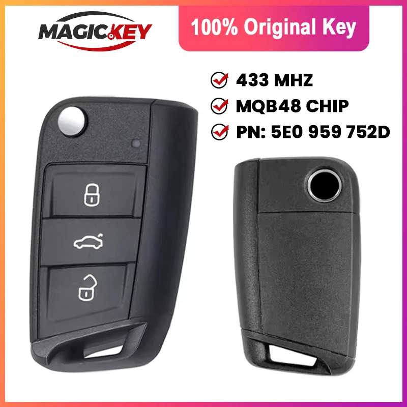 

MAGICKEY 5E0 959 752 D 5E0959752D OEM For Skoda Rapid Octavia MK3 2013+ MQB 48 Chip 434MHz No Keyless Go Key Remote Fob MQB48