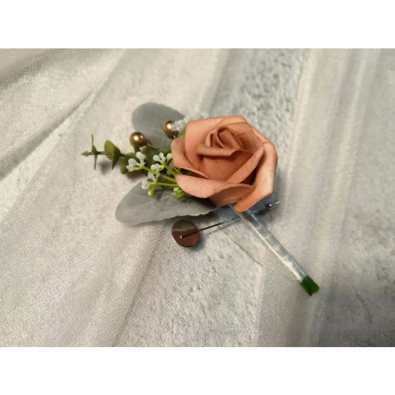 Vintage Rose Flowers Groomsman Wedding Accessories Boutonnière Homme Mariage