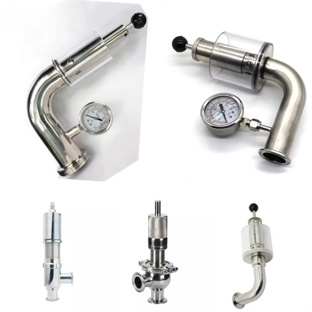 Food Grade Hygienic Custom SS304 Manual Butterfly Relief Valve Pressure Reduce Expansion Sanitary Safety Valve