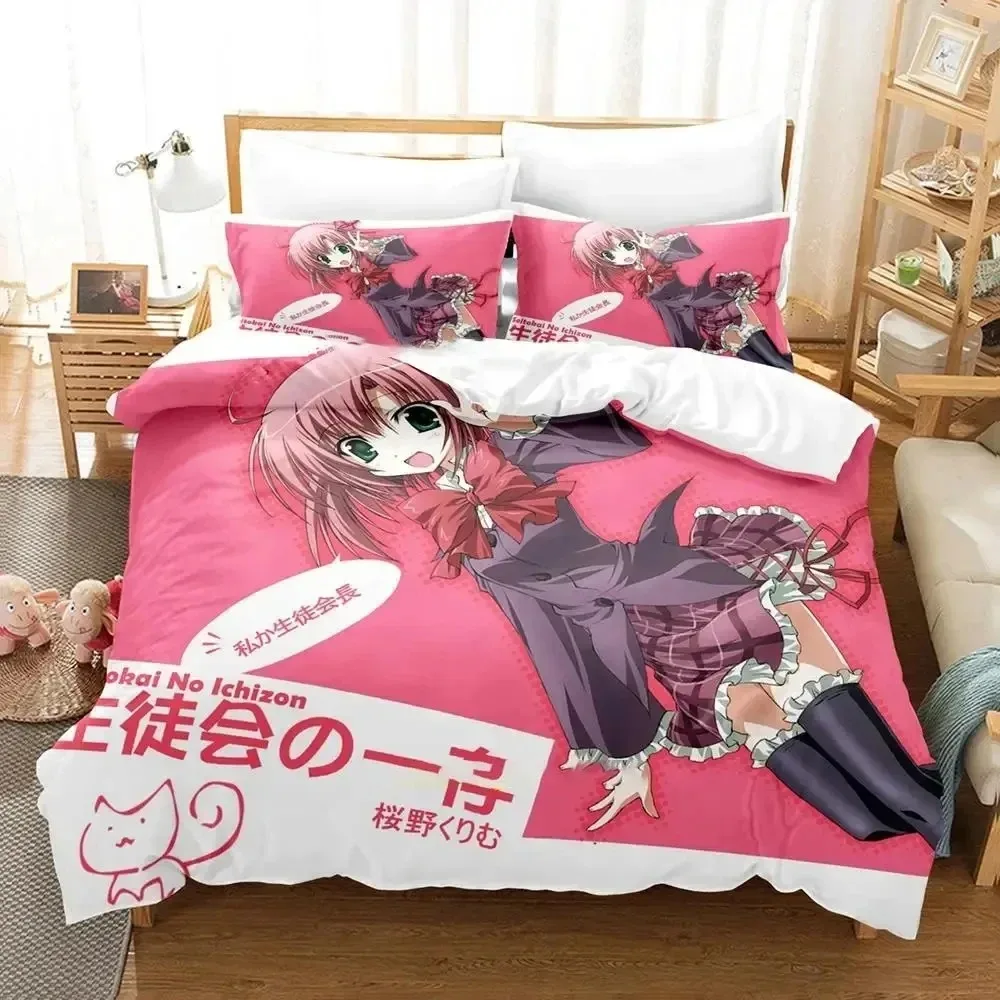 

Anime Student Council's Discretion Bedding Set Duvet Cover Bed Set Quilt Cover Pillowcase Comforter king Queen Size Boys Adult