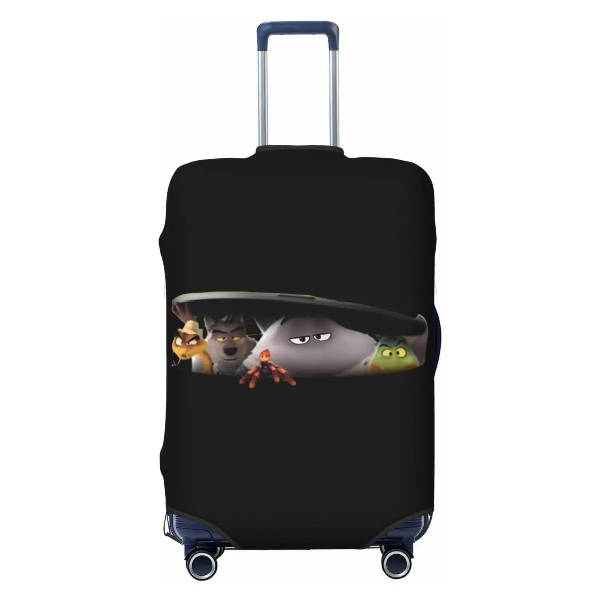 Custom Funny Bad Guys Luggage Cover Protector Elastic Wolf Snake Tarantula Travel Suitcase Covers