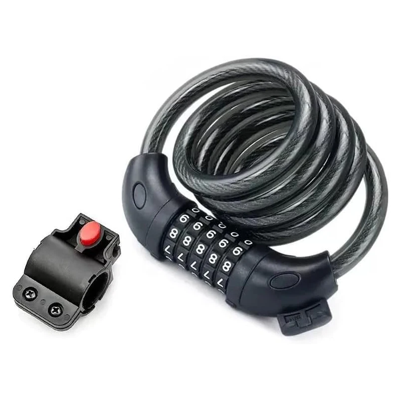 

Freego Bike Lock 4 Feet Bike Locks Cable High Security 5 Digit Code Combination Coiling Password Bicycle Lock for Most of Bikes
