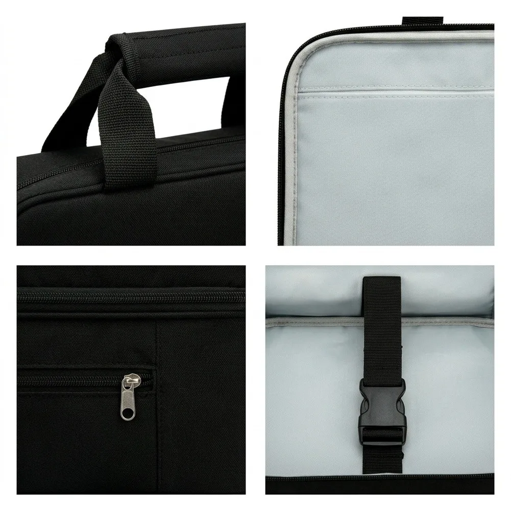 Black Waterproof Storage Bag for Projector and Accessories for Outdoor BBQ Parties 36x28x10cm Polyester Material