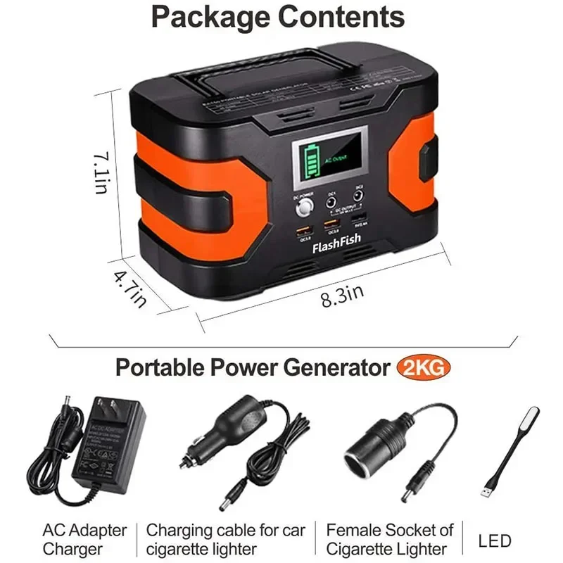 166Wh Solar Power Station CPAP Battery 45A 110V Solar Generator AC DC for Camping Home Emergency Backup Power Supply Power Bank