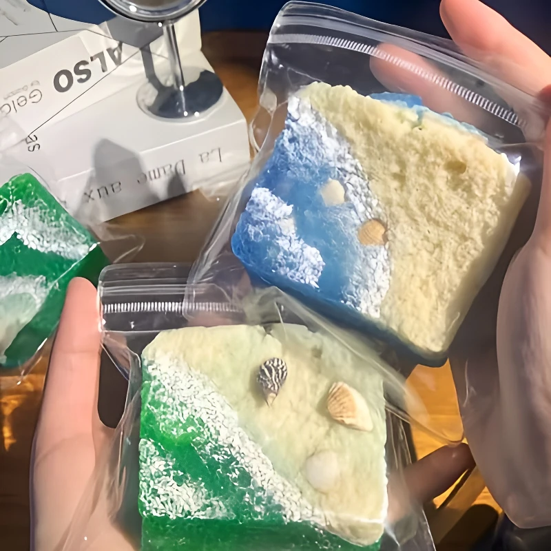 Squishy Square Toast Wave Shell Fidget Toy Zacht en stressverlichtend sponsspeelgoed voor kinderen Cadeau Anti Stress Release Hand Relax Toy