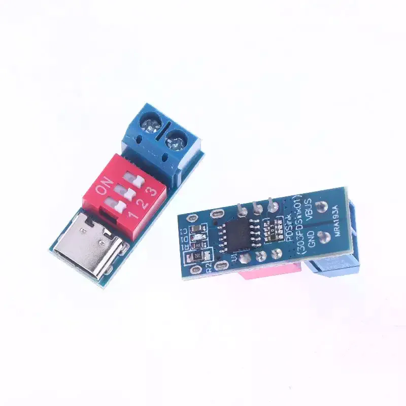 1/2/5Pcs 5-20V Adjustable PD Trigger Module Blue PD Fast Charging Test Board USB Type-C 100W Power Supply Tester
