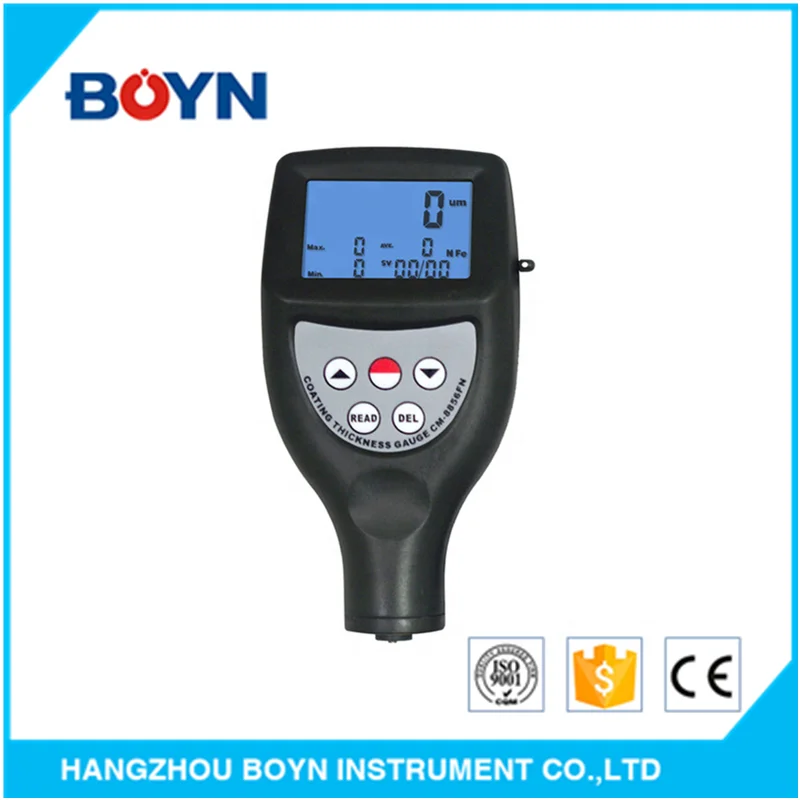 CM-8855 High Precision Portable Single-hand Integral Type Automatic Digital Powder Coating Thickness Gauge With Data Storage